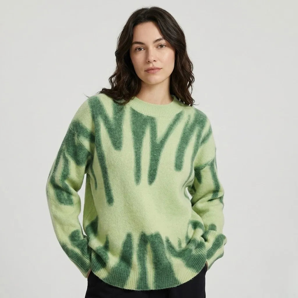 Lívia | Pletený sveter s oversize strihom a organickým vzorom