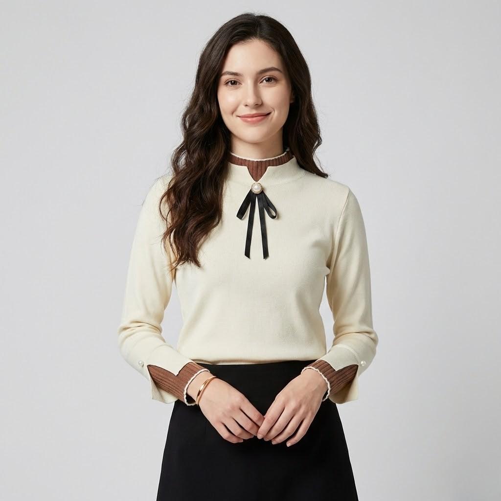 Nina | Elegantná blúzka s ozdobnou mašľou