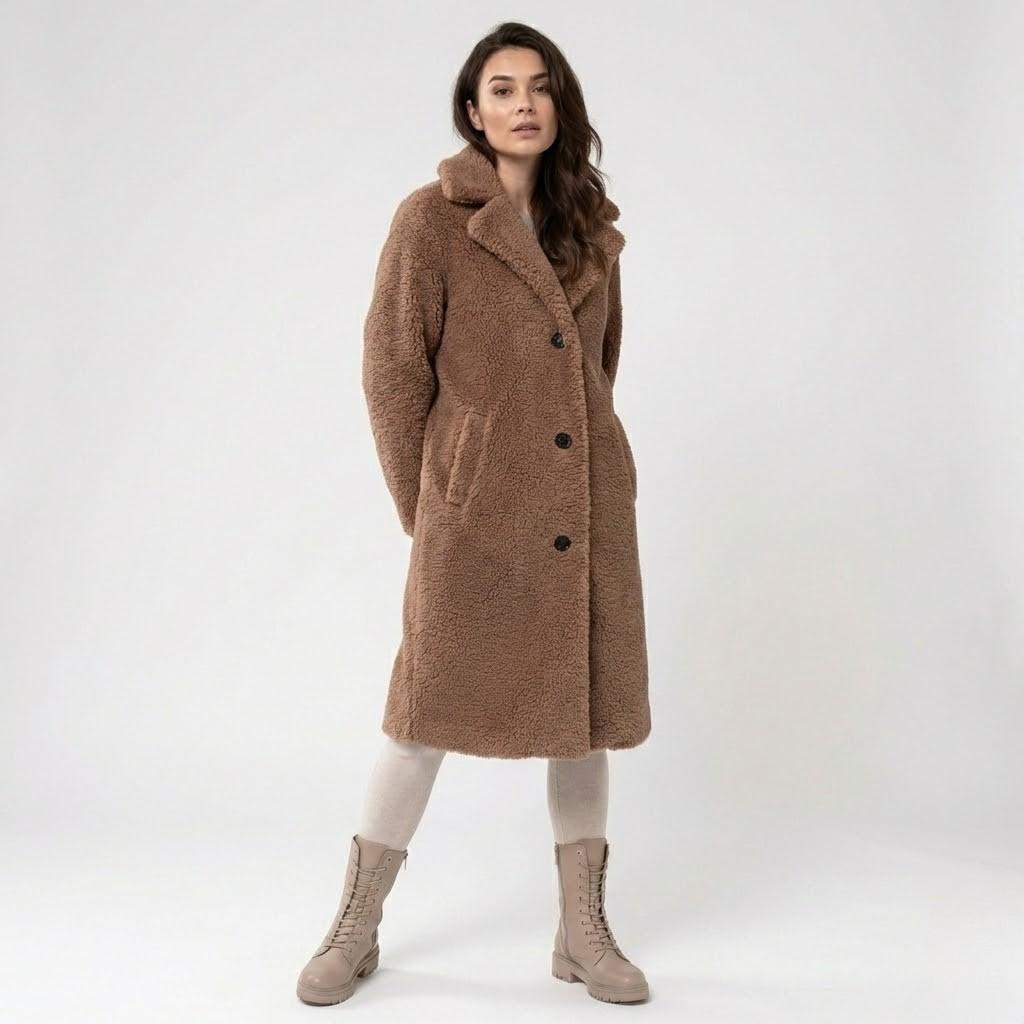Valentína | Elegantný kabát zo zmesi vlny s rovným strihom