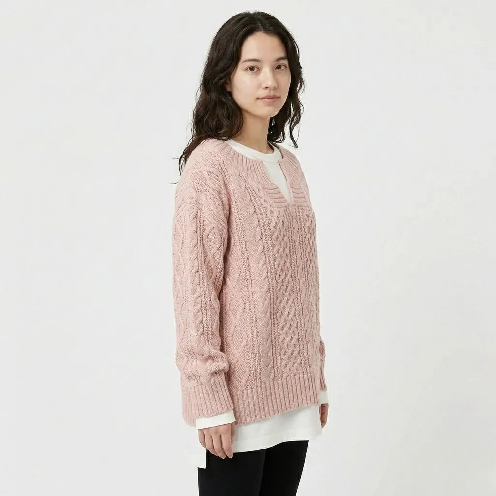 Martina | Oversize pletená súprava s vrkočovým vzorom