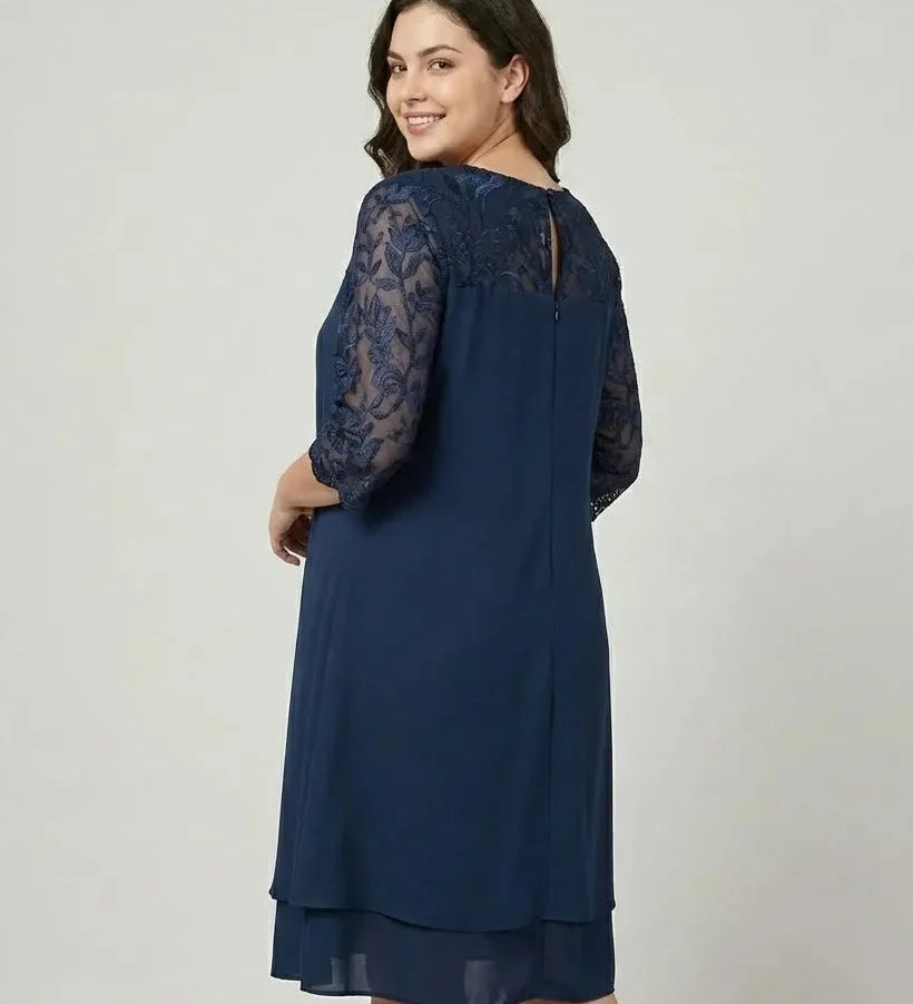 Ľubomila | Elegantné midi šaty so zdobenými rukávmi
