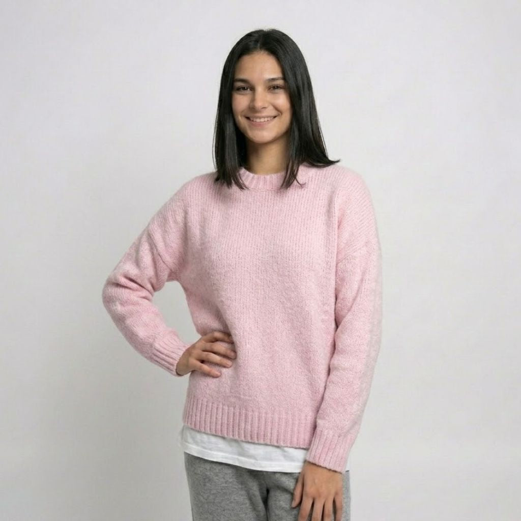 Tatiana | Ľahký pletený sveter zo zmesi akrylu a polyesteru s oversize strihom