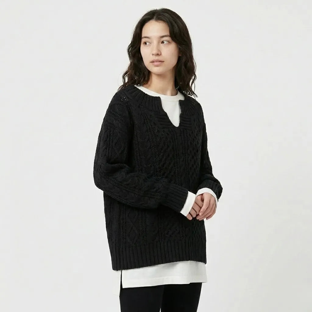 Martina | Oversize pletená súprava s vrkočovým vzorom