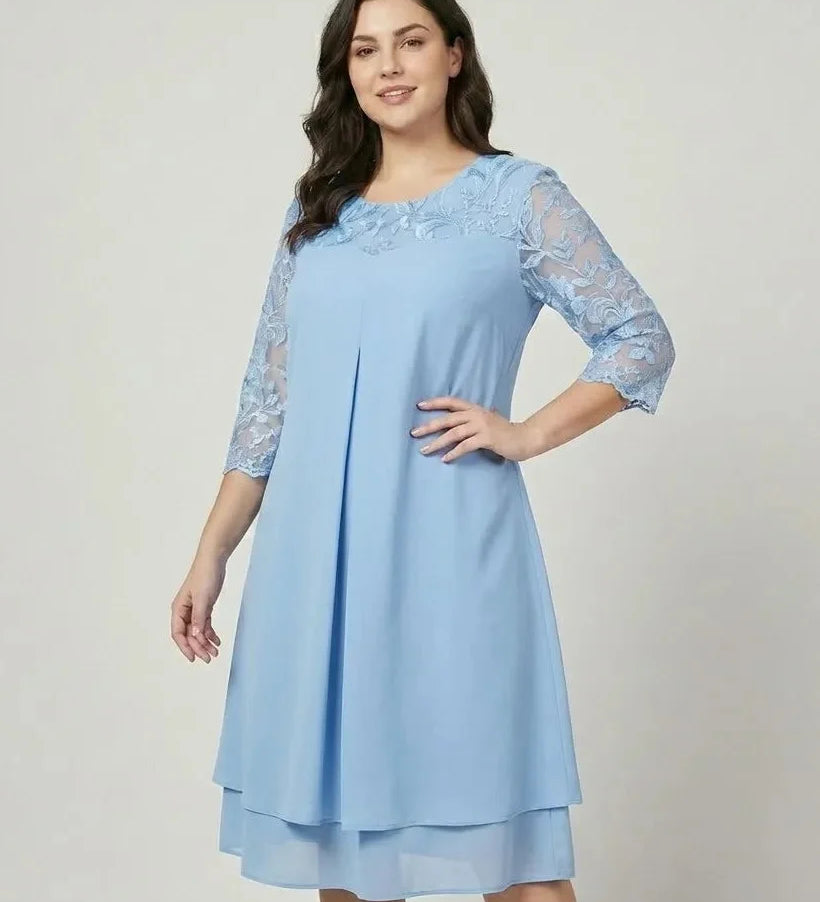 Ľubomila | Elegantné midi šaty so zdobenými rukávmi