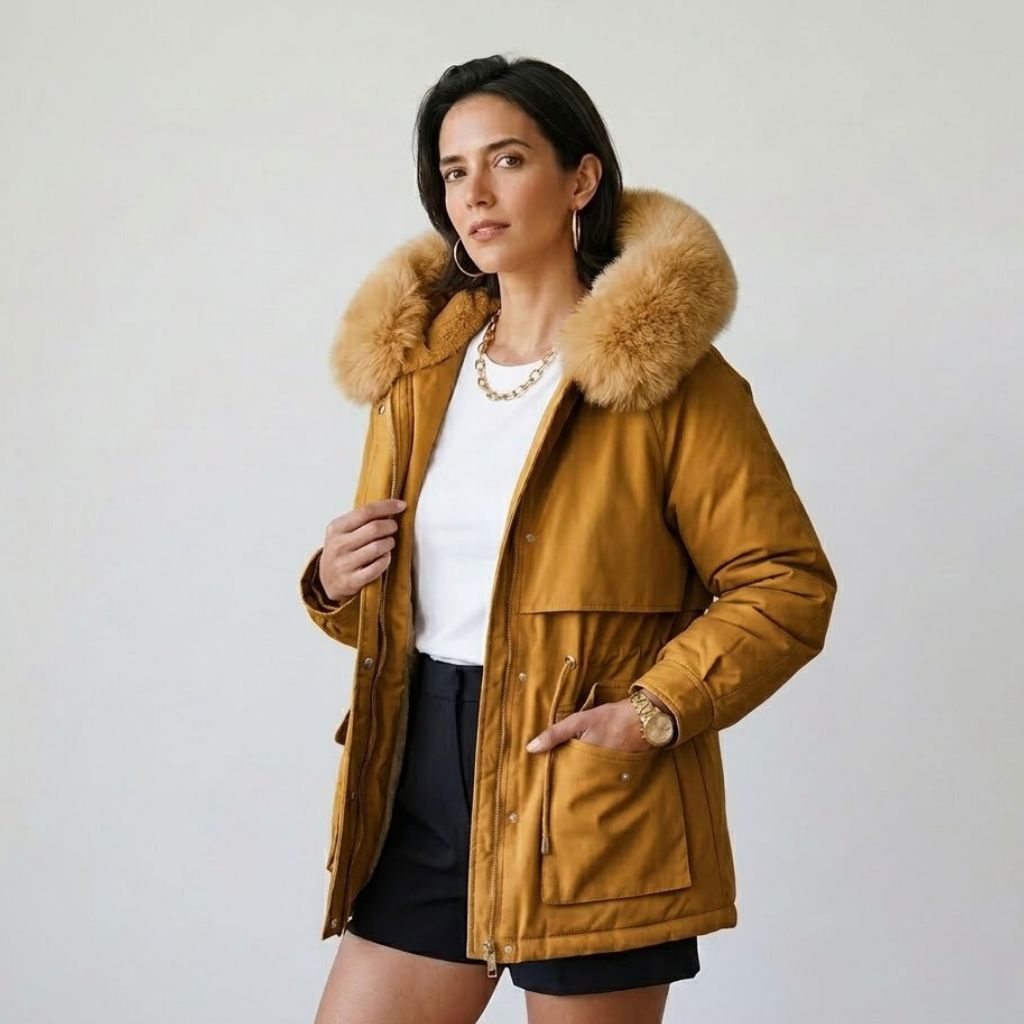 Simona | Štruktúrovaná parka s kapucňou