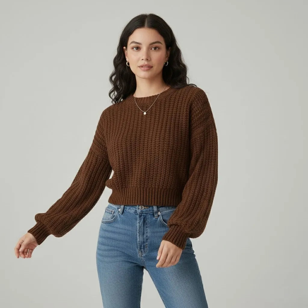 Simona | Mäkký rebrovaný sveter voľného strihu