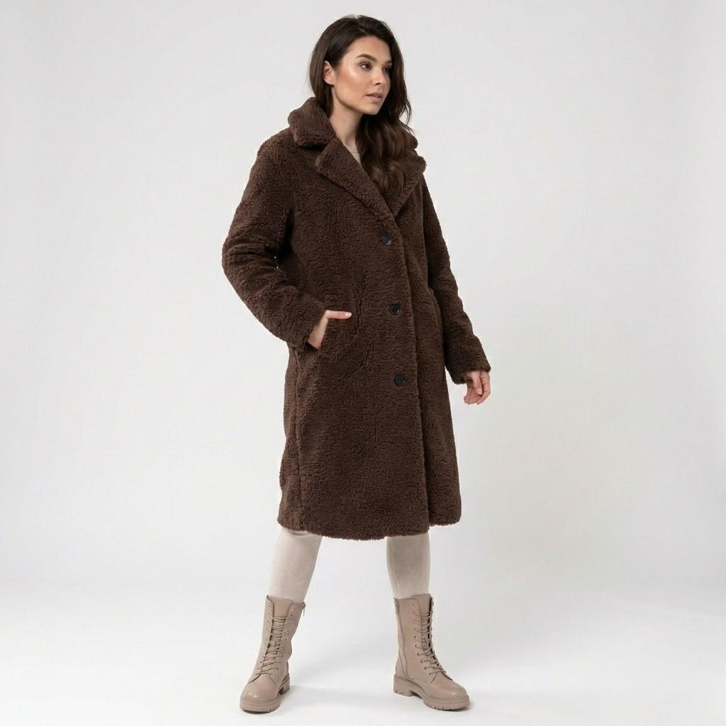 Valentína | Elegantný kabát zo zmesi vlny s rovným strihom