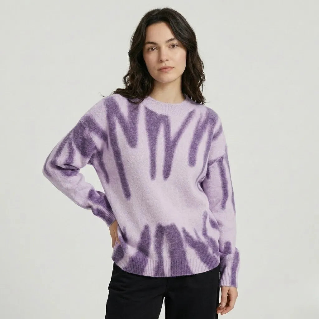 Lívia | Pletený sveter s oversize strihom a organickým vzorom