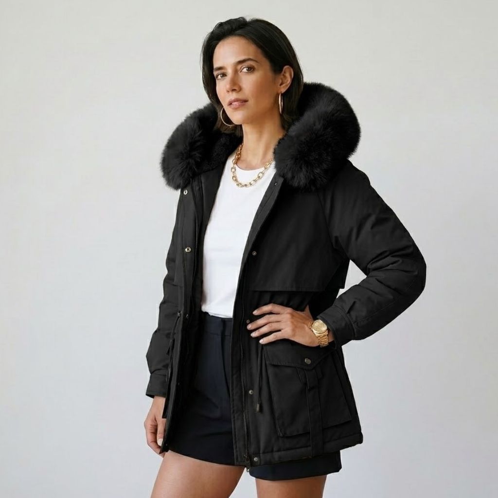 Simona | Štruktúrovaná parka s kapucňou