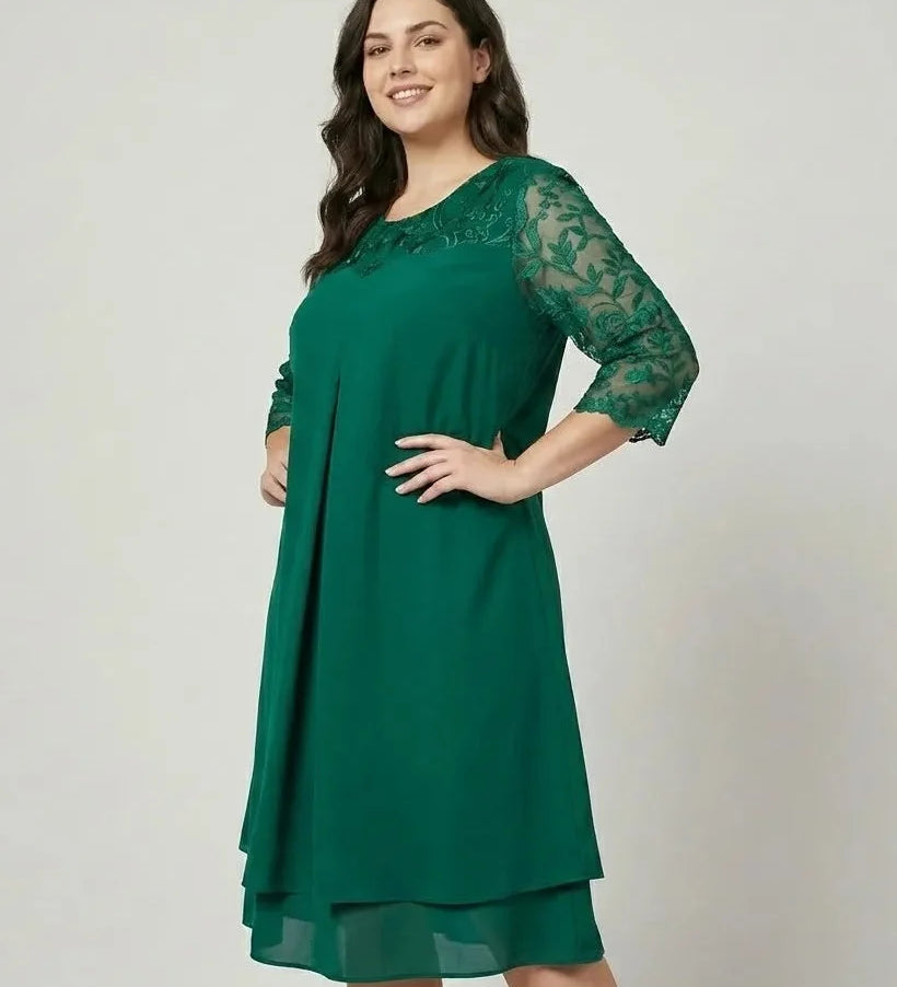 Ľubomila | Elegantné midi šaty so zdobenými rukávmi