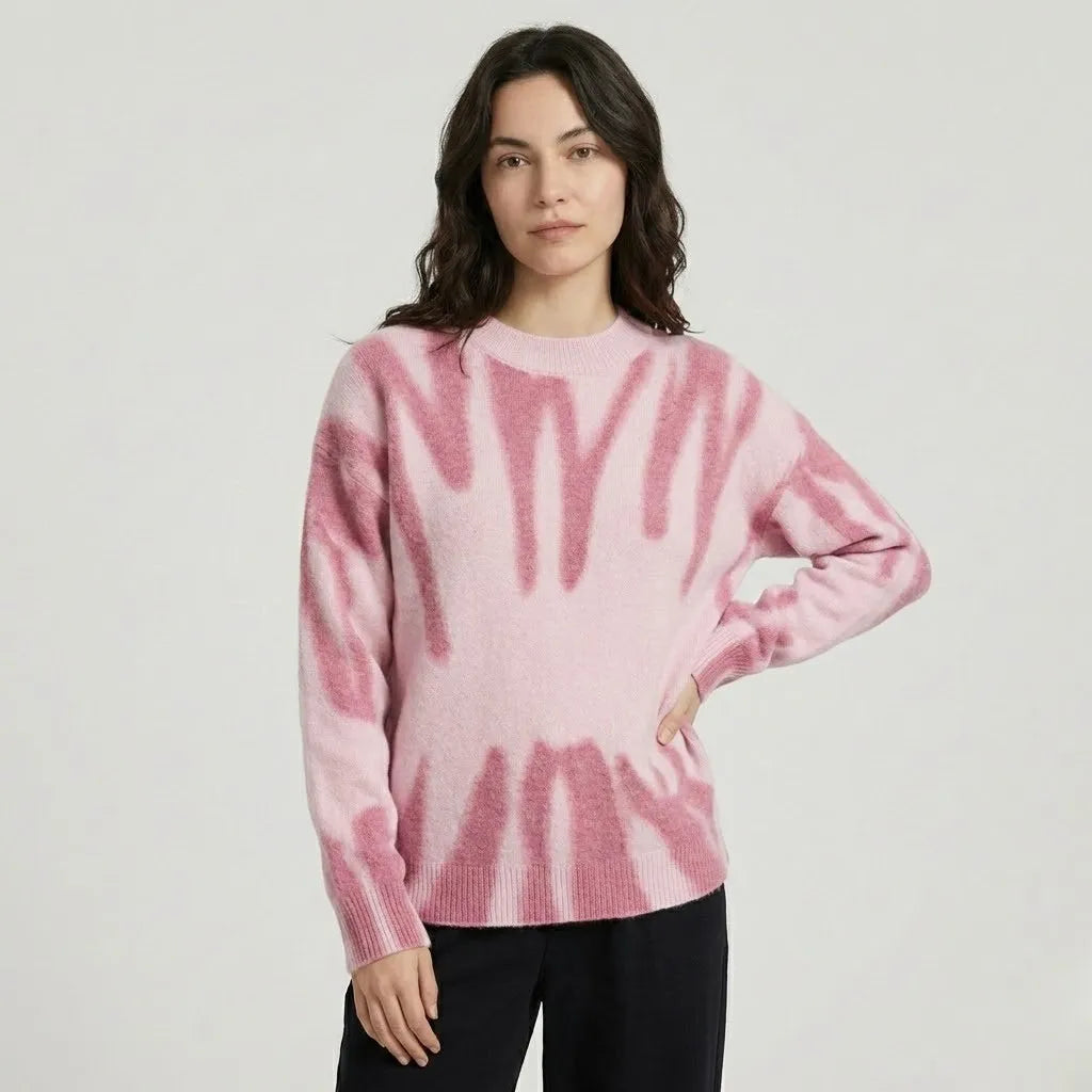 Lívia | Pletený sveter s oversize strihom a organickým vzorom