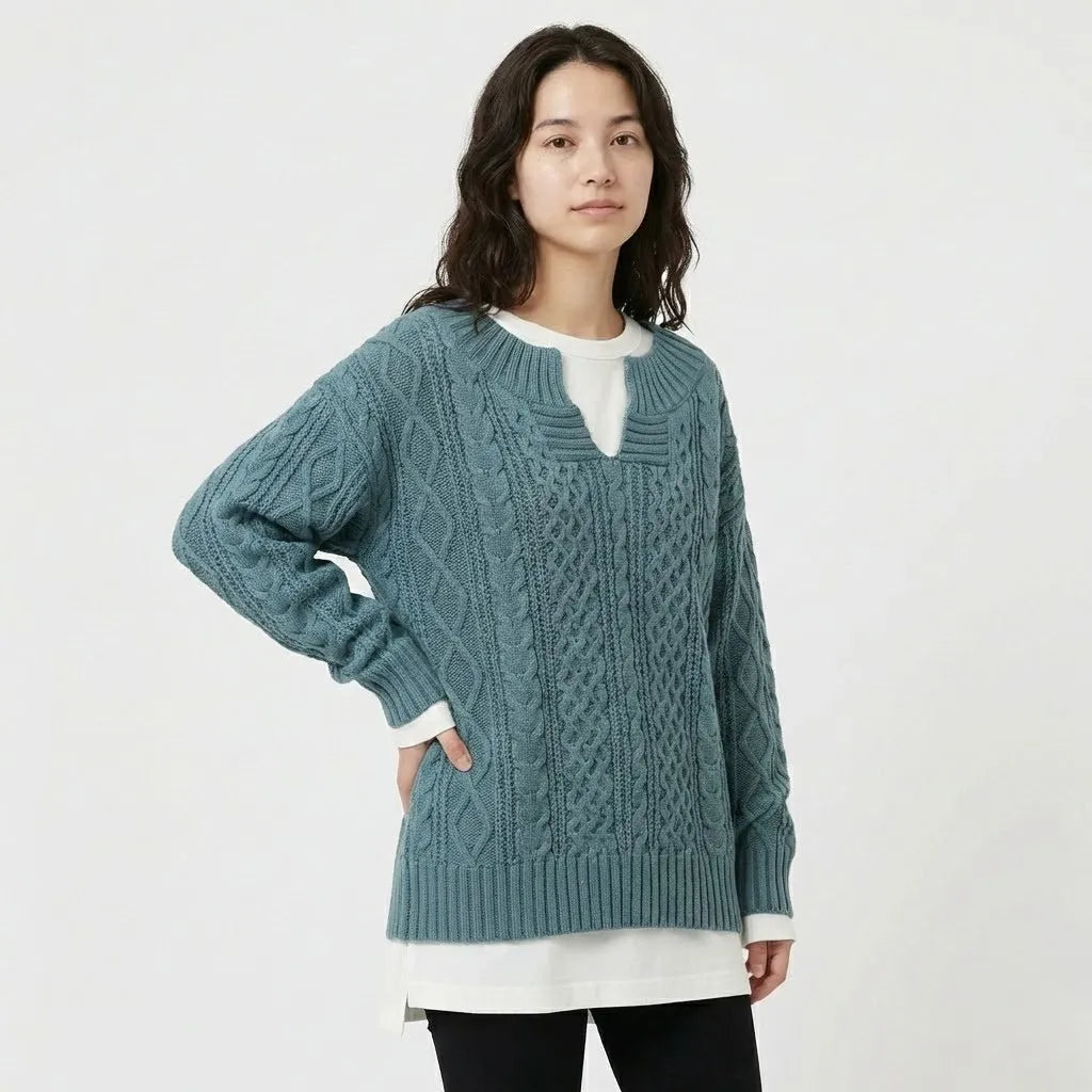 Martina | Oversize pletená súprava s vrkočovým vzorom