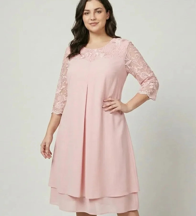 Ľubomila | Elegantné midi šaty so zdobenými rukávmi