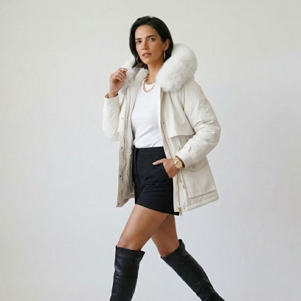 Simona | Štruktúrovaná parka s kapucňou