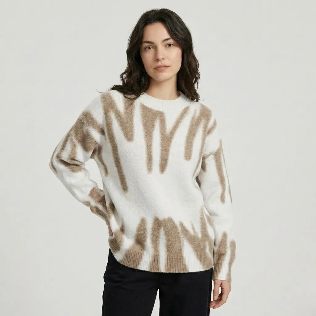 Lívia | Pletený sveter s oversize strihom a organickým vzorom