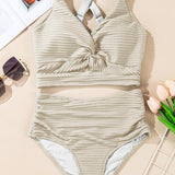 Viktória | Tvarujúce bikiny s vysokým pásom a prekríženým topom