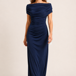 Melisa | Maxi šaty s drapovaným výstrihom a riaseným pásom