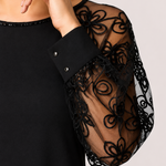Rastislava | Elegantné čierne šaty s jemnými rukávmi