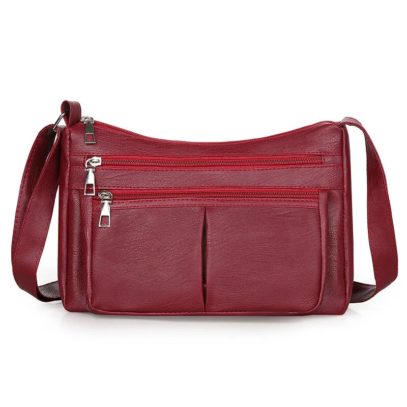 Lenka | Hladká crossbody kabelka s viacerými vreckami