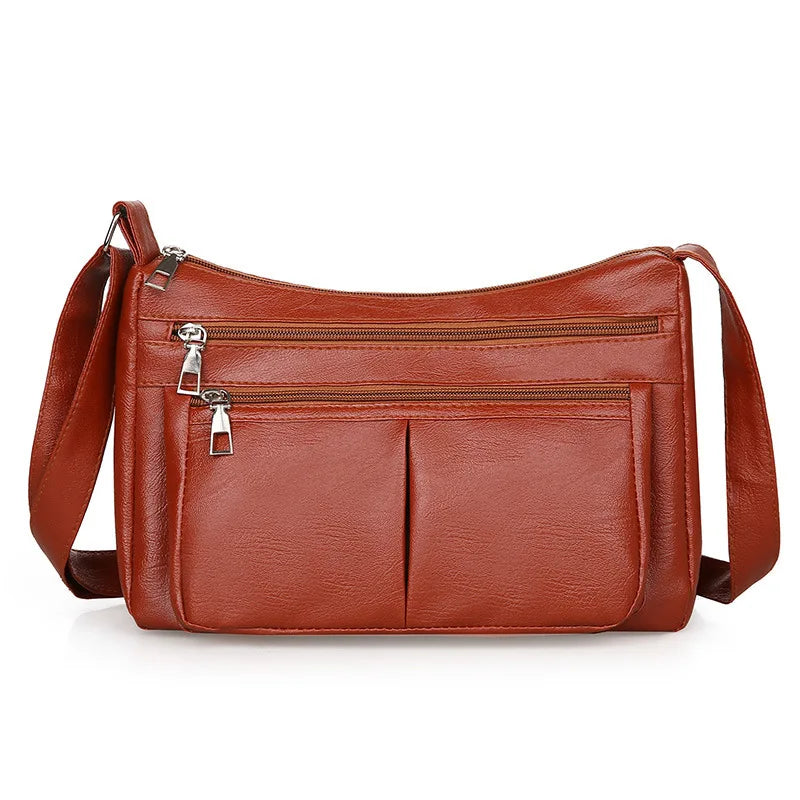 Lenka | Hladká crossbody kabelka s viacerými vreckami