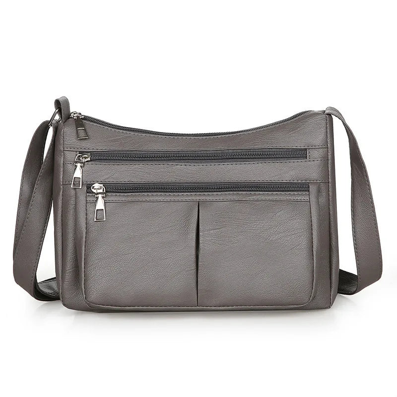 Lenka | Hladká crossbody kabelka s viacerými vreckami
