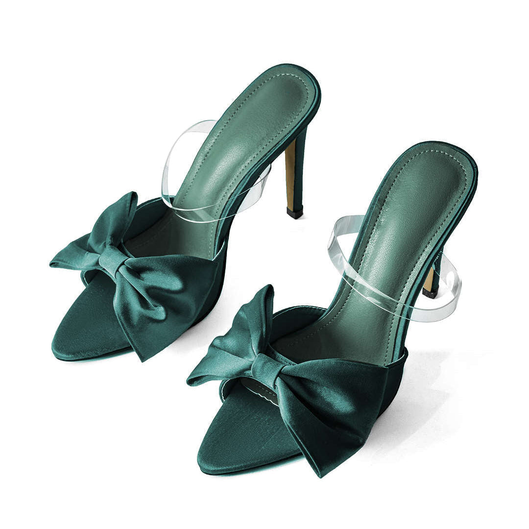 Ema | Slingback lodičky na vysokom podpätku s mašľou