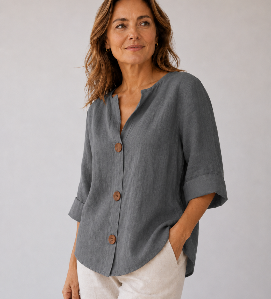 Barbora | Voľná blúzka s gombíkmi