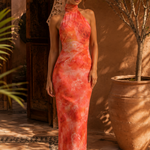 Coral Bloom | Koralové maxi šaty – 1