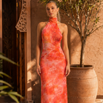 Coral Bloom | Koralové maxi šaty – 2