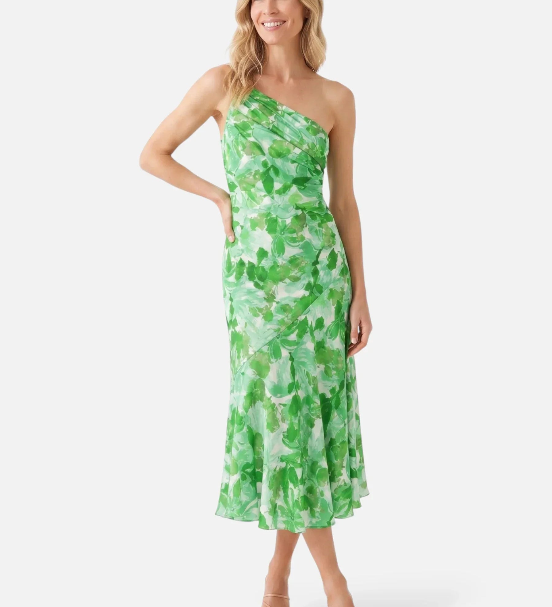 Fabiána | Asymetrické midi šaty s kvetinovým vzorom